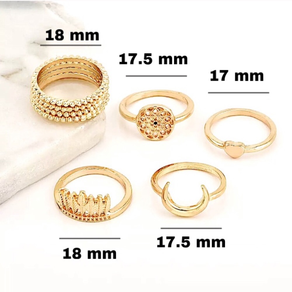 ⚜️[𝟯/$𝟭𝟴]⚜️9 Gold Tribal Charm Boho Rings NEW - Picture 4 of 8